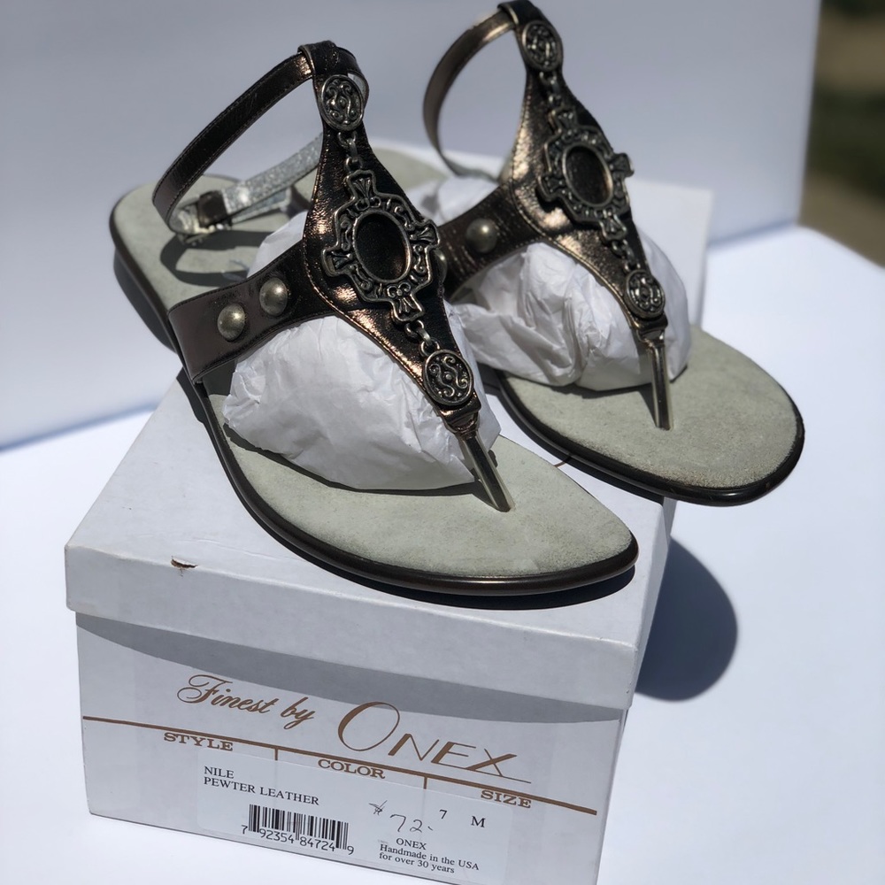 COPY - Finest by Onex Nile Pewter Leather Sandal